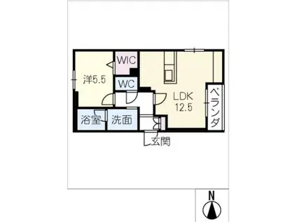 シャーメゾンフォレドール(1LDK/1階)の間取り写真