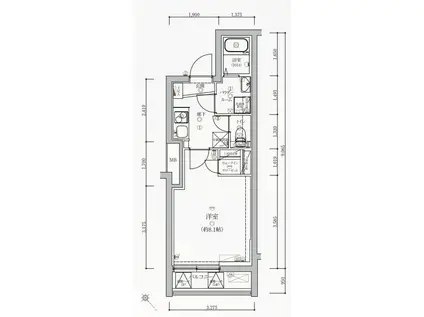 ヴォーガコルテ上板橋(1K/4階)の間取り写真