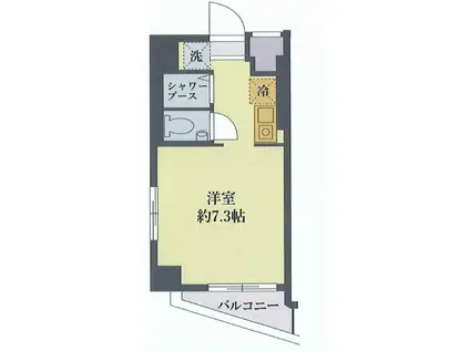 スマートVILLA神保町(ワンルーム/6階)の間取り写真