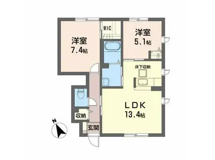 サニーコート・サトウB(2LDK/1階)の間取り写真