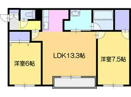 GARDENSI(2LDK/3階)の間取り写真