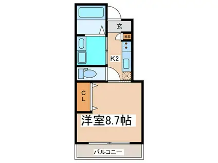 プレジール(1K/1階)の間取り写真