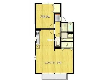 スノーウィーコートA(1LDK/2階)の間取り写真