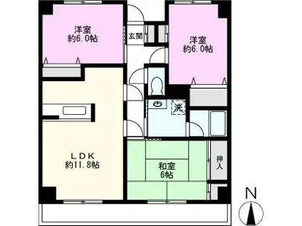 マルジュ ベルテ(3LDK/2階)の間取り写真