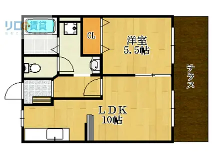 ファミール仁川Ⅰ(1LDK/1階)の間取り写真