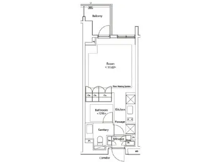 カスタリア新宿夏目坂(ワンルーム/3階)の間取り写真