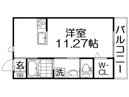 ENSOLEIL(ワンルーム/1階)の間取り写真