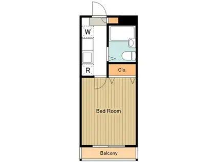 第一ベルハイム(1K/2階)の間取り写真