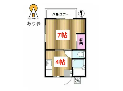 第2コーポ司(1K/2階)の間取り写真