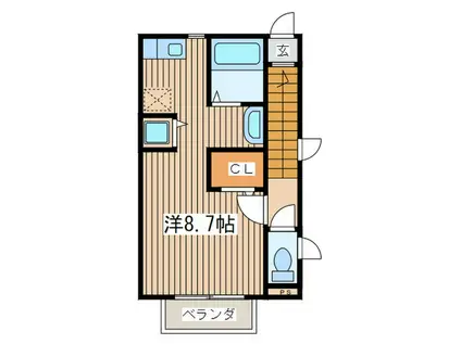 セーヌ藤が岡(ワンルーム/2階)の間取り写真