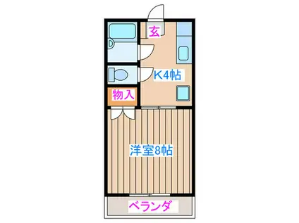 コーポ萩(1K/2階)の間取り写真