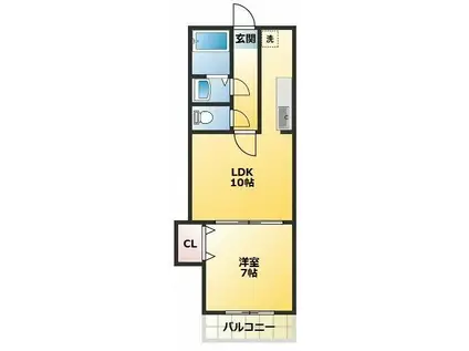 ウインベル巣鴨(1LDK/1階)の間取り写真