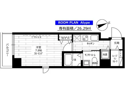 ステージファースト戸越銀座(1K/3階)の間取り写真