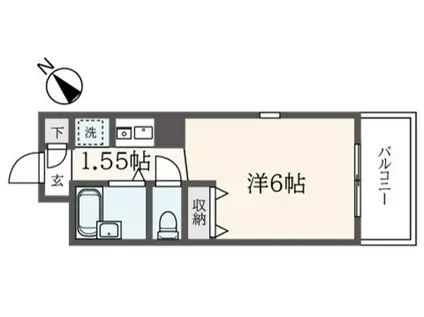 パレス登戸(1K/1階)の間取り写真