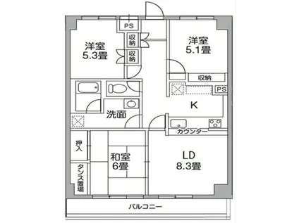 TS GARDEN稲城(3LDK/2階)の間取り写真