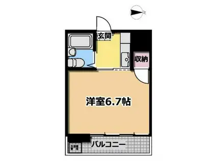 足立マンション(1K/2階)の間取り写真