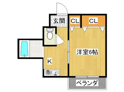 ヤマシナアーバンコテージ(1K/2階)の間取り写真