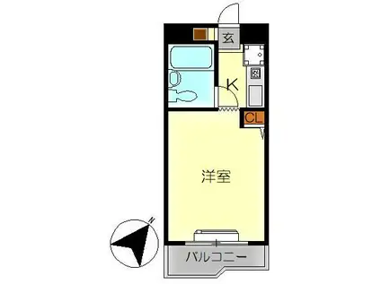 メゾン勝浦(1K/4階)の間取り写真