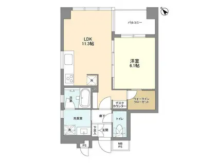 コスモリード日本橋水天宮(1LDK/3階)の間取り写真