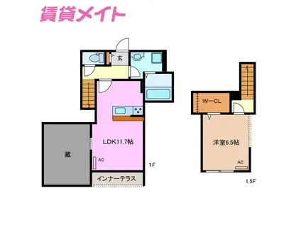 N.A PLACE(1LDK/1階)の間取り写真