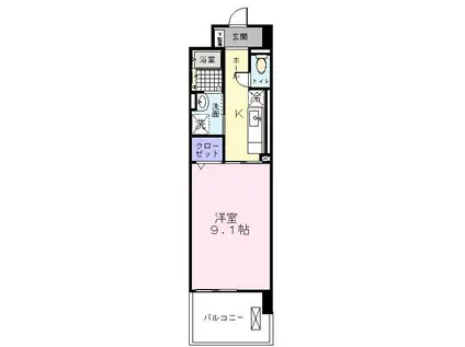 ドマーニ(1K/1階)の間取り写真