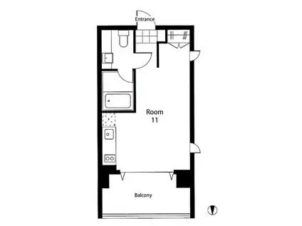 BELLE FACE 東麻布 TERRASSE(ワンルーム/6階)の間取り写真