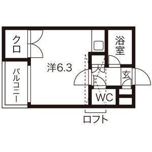 ロイヤルヒルズ富沢I(ワンルーム/3階)の間取り写真