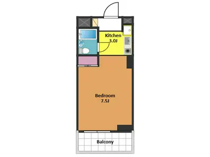 アーバンコート田村(1K/1階)の間取り写真