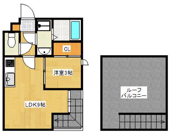 GRANDTIC RESIDENCE(1LDK/2階)の間取り写真