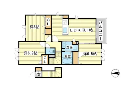 シャーメゾンラミティエ(3LDK/2階)の間取り写真