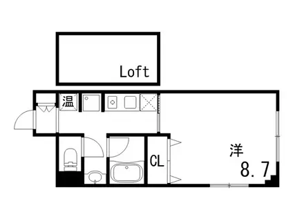 スピリット芦屋(1K/4階)の間取り写真