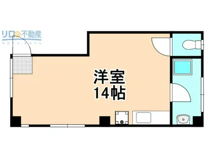 フラット伊丹(ワンルーム/3階)の間取り写真