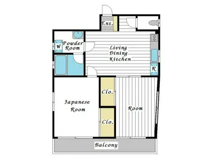 YKハイツ渡辺(2LDK/3階)の間取り写真