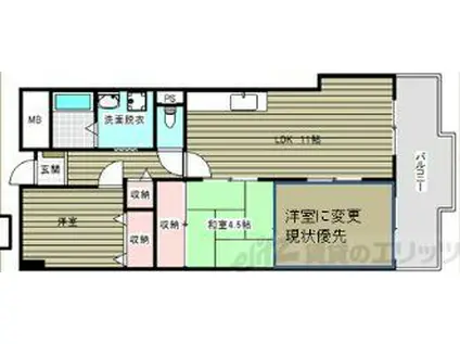 千里スカイラーク(3LDK/5階)の間取り写真