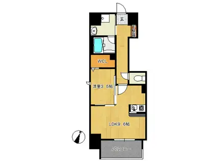 DIOSTANZA(1LDK/5階)の間取り写真