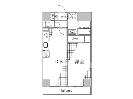 ル クラージュ 亀戸(1LDK/10階)の間取り写真