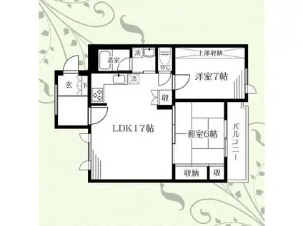 サープラス麻生(2LDK/3階)の間取り写真