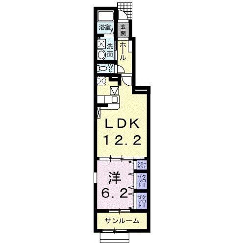 エム・シャトン(1LDK/1階)の間取り写真