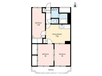 キャトルセゾン(3DK/2階)の間取り写真