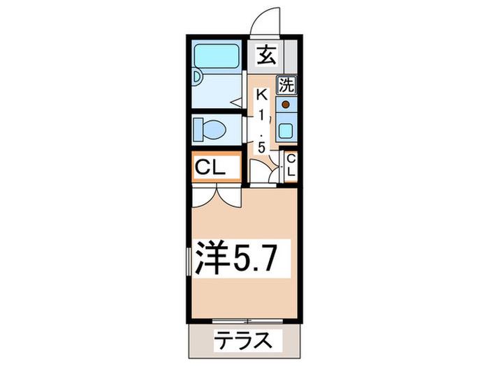 ラフィネ金沢八景II(1K/1階)の間取り写真