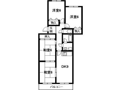 ベルシャトー新守山(4LDK/2階)の間取り写真