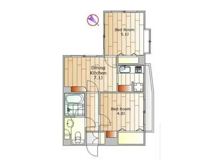 マイキャッスル田園調布II(2DK/4階)の間取り写真