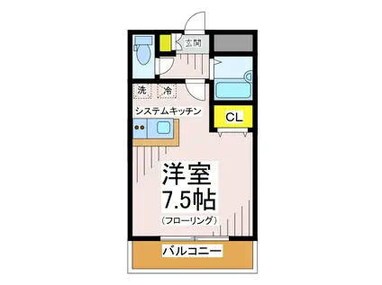 ルポゼ調布(ワンルーム/3階)の間取り写真