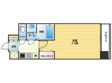 アドバンス大阪城グラシア(1K/2階)の間取り写真