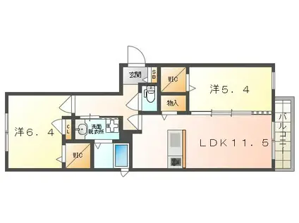 サンモールじない(2LDK/3階)の間取り写真