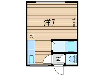 シンエービル(ワンルーム/2階)の間取り写真