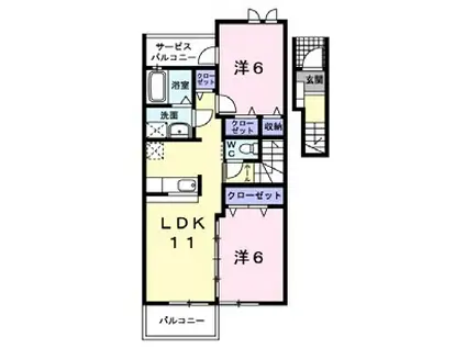S・AND・W1(2LDK/2階)の間取り写真
