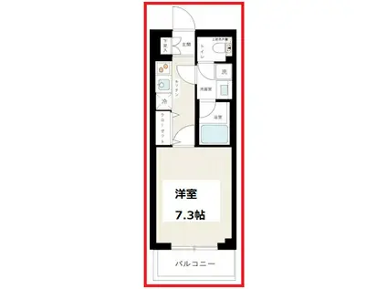 アルコバレーノ押上イースト(1K/1階)の間取り写真