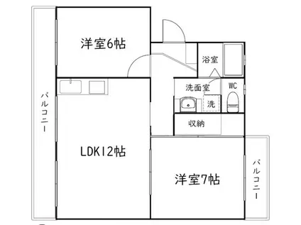 GLANZ 301(2LDK/3階)の間取り写真