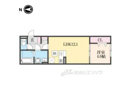 イルミナーレ2(1LDK/1階)の間取り写真